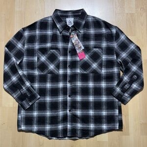 Men's Black and Gray Checkered Casual Shirt